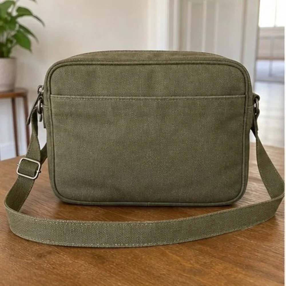 Olive Canvas Crossbody Bag